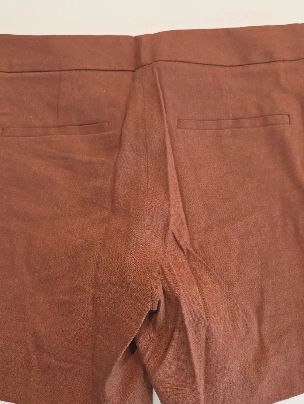 Theory High-Waist Rust Brown Tailored Shorts - Picture 3 of 3